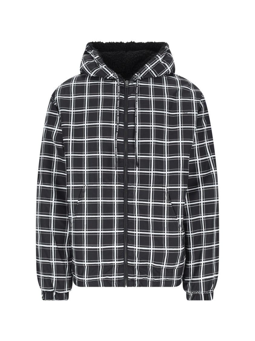 Marni Checked Quilted Puffer Jacket – Black