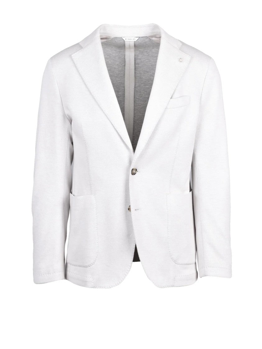 Manuel Ritz Rounded Cotton-Polyamide Blazer With Notch Lapel And Button Closure