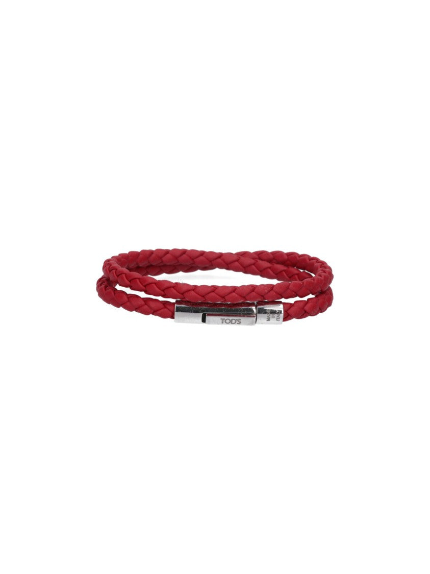 Tod's "My Colors" Calfskin Bracelet Red