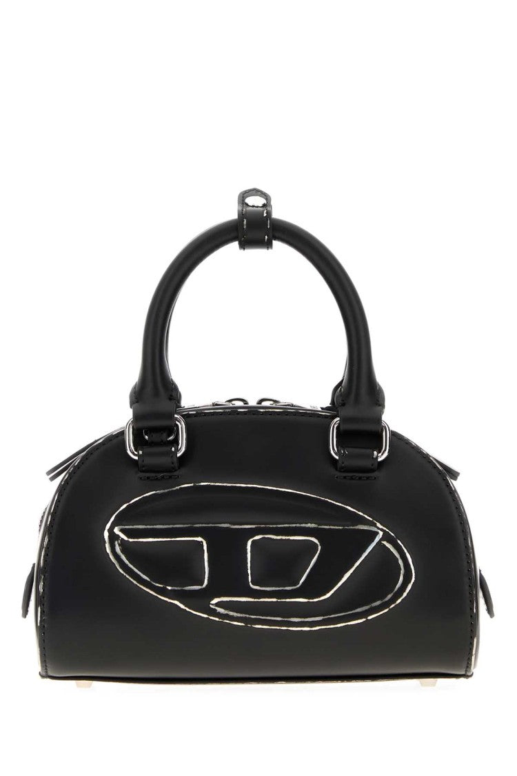 Diesel Black Leather 1Dr Dome Handbag