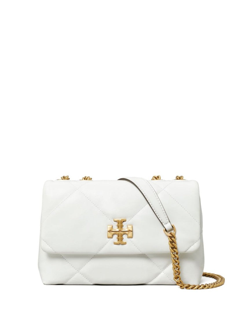 Tory Burch Diamond Quilted White Nappa Leather Shoulder Bag