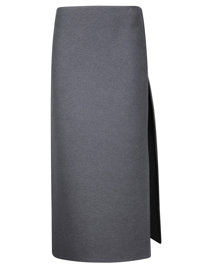 Rier Midi Wool Skirt With Side Slit