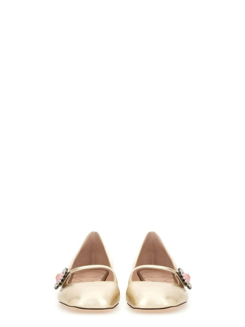 Valentino Garavani "Mary-Jane Preshoes" Ballerina In Kidskin
