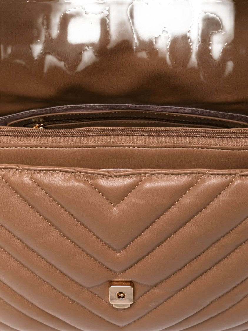 Liu Jo Medium Grigio Handbag With Quilted Chevron Design