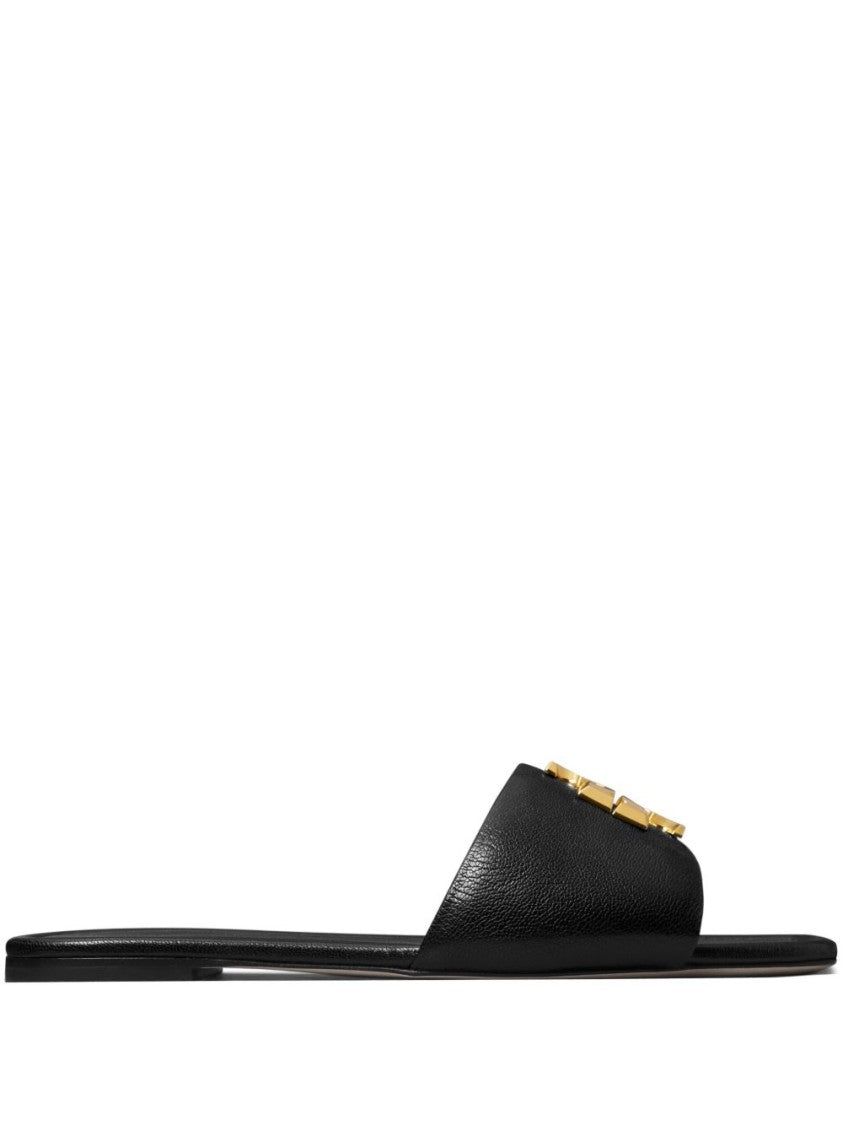 Tory Burch Black Open Toe Gold Strap Sandals