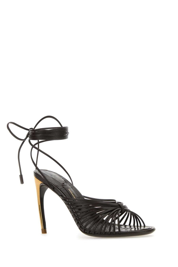 Salvatore Ferragamo Dark Brown Leather Atena Sandals