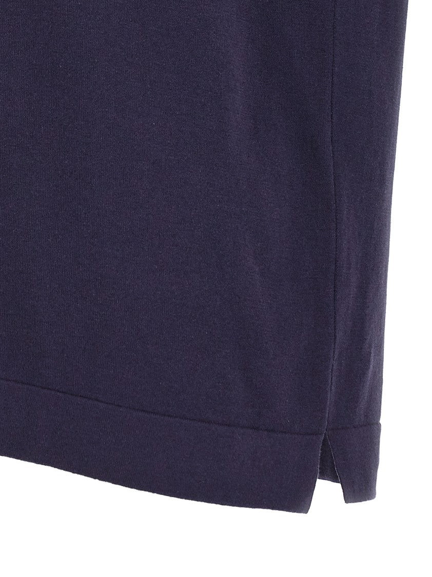 Brioni Buttonless Collar Black Knitted Polo Shirt