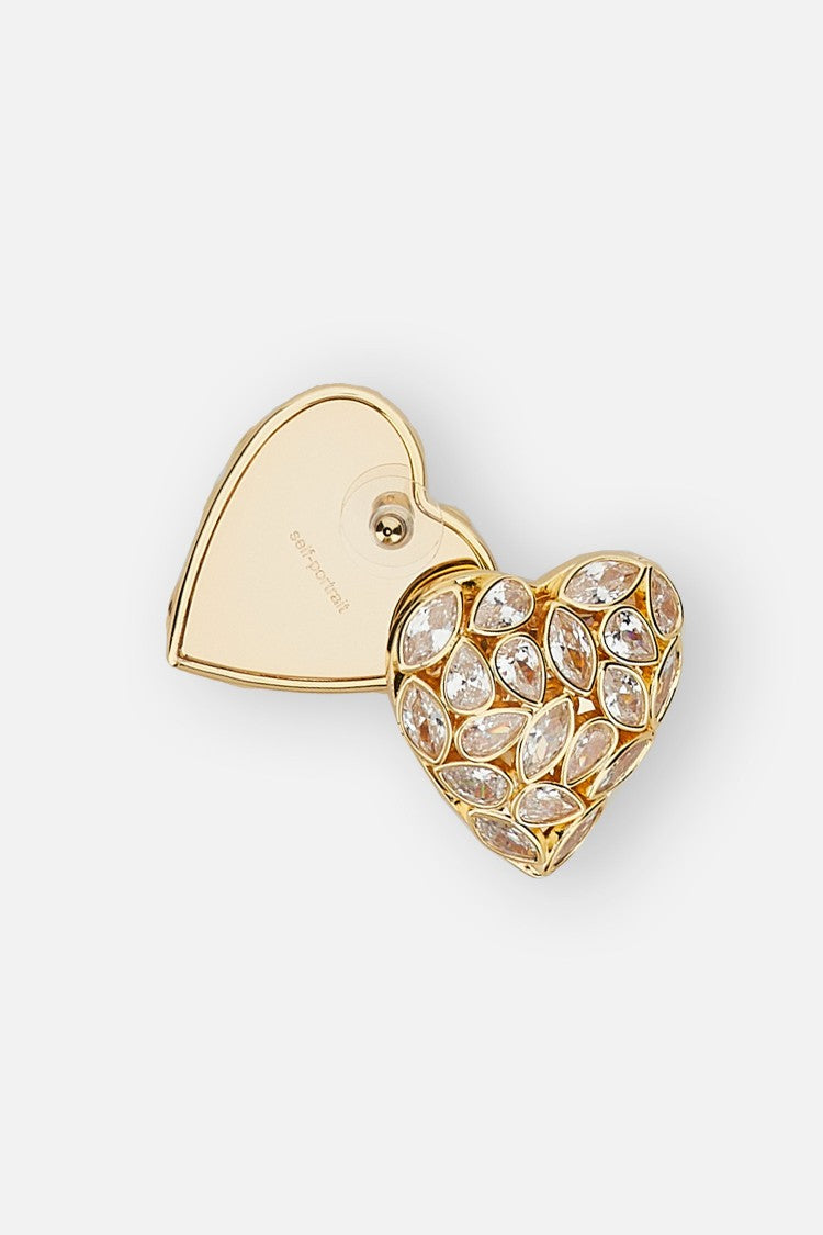 Self-Portrait Embellished Heart Earrings