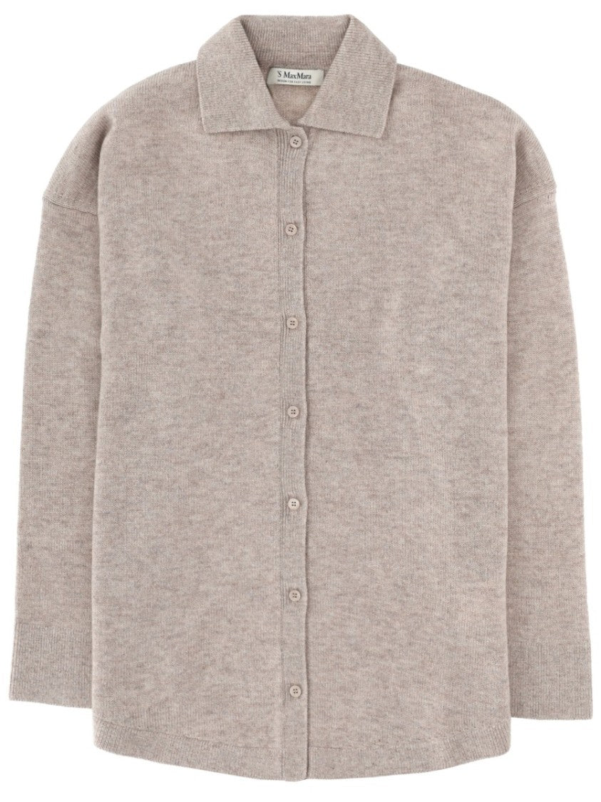 Max Mara Cashmere And Wool Blend Sweater With Button-Down Front