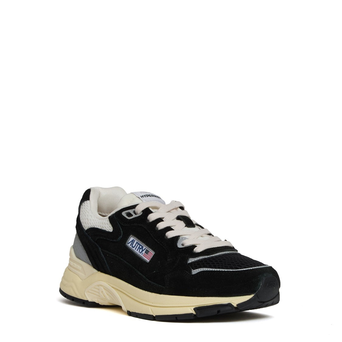 Autry Hyperway Sneakers In Mesh And Suede Black, Silver