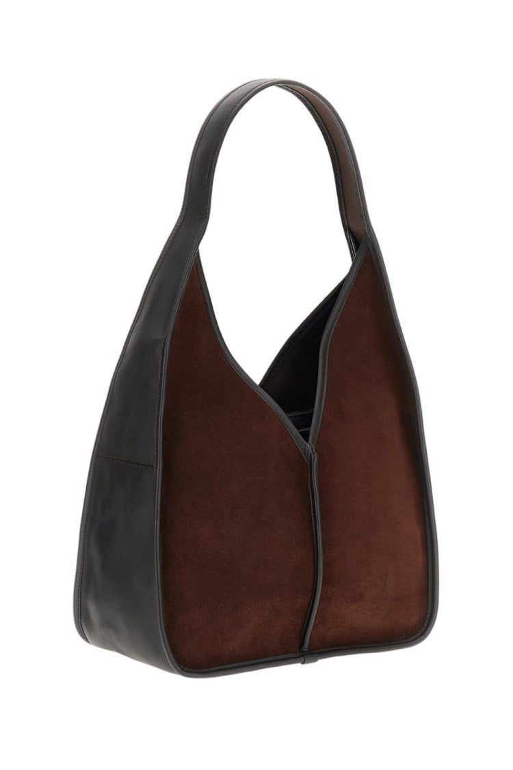 Hereu Brown Calella Hobo Suede Leather Shoulder Bag