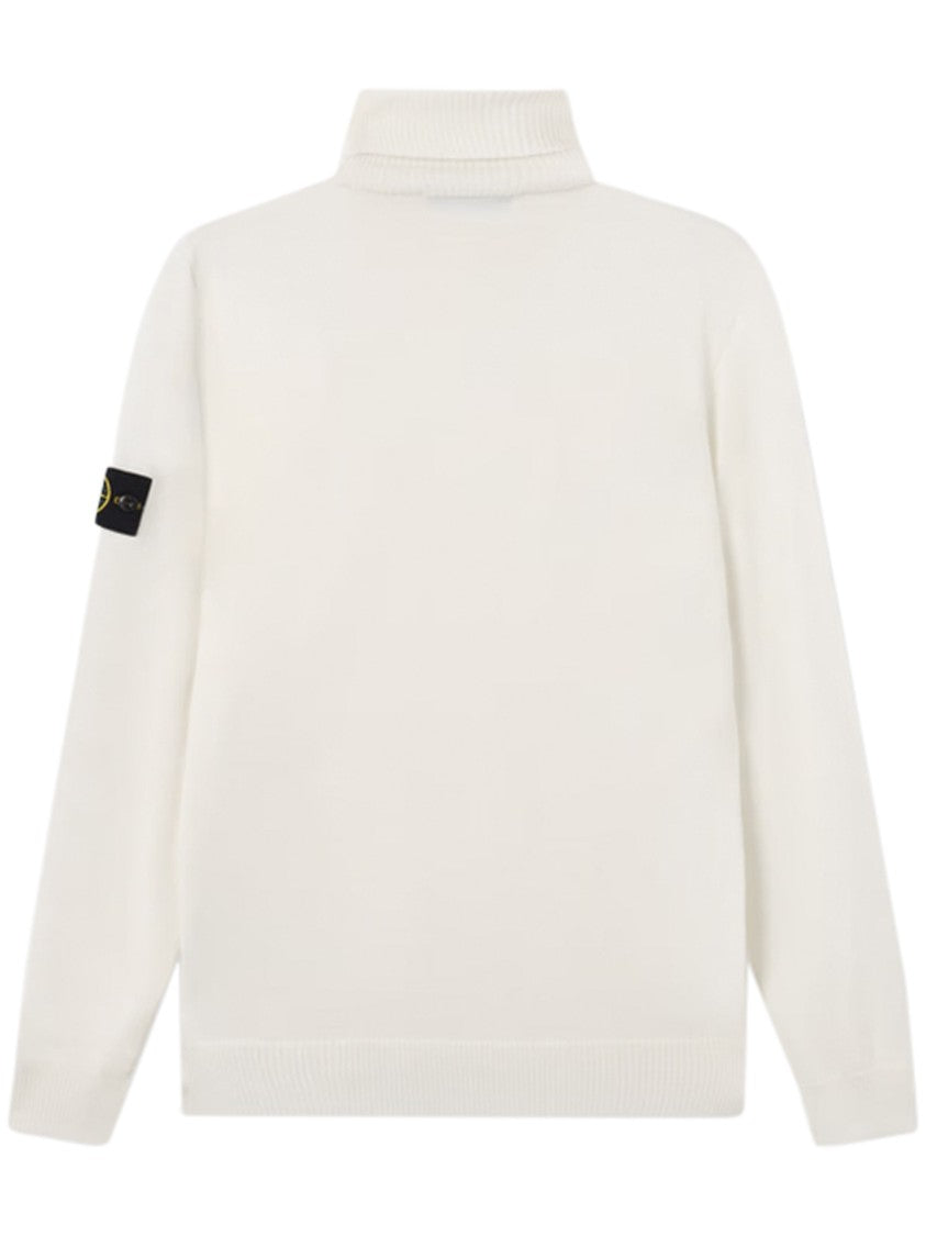 Stone Island Virgin Wool White Sweater