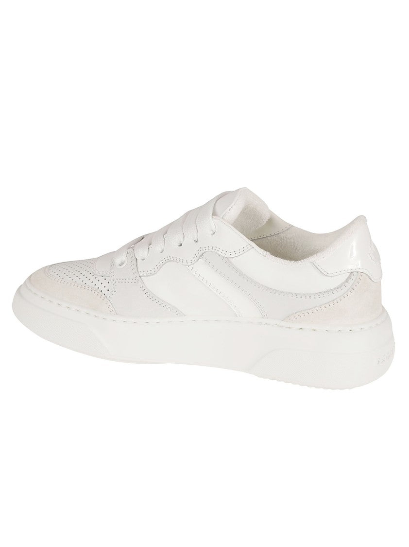 Dsquared2 White Leather Sneakers With Padded Collar