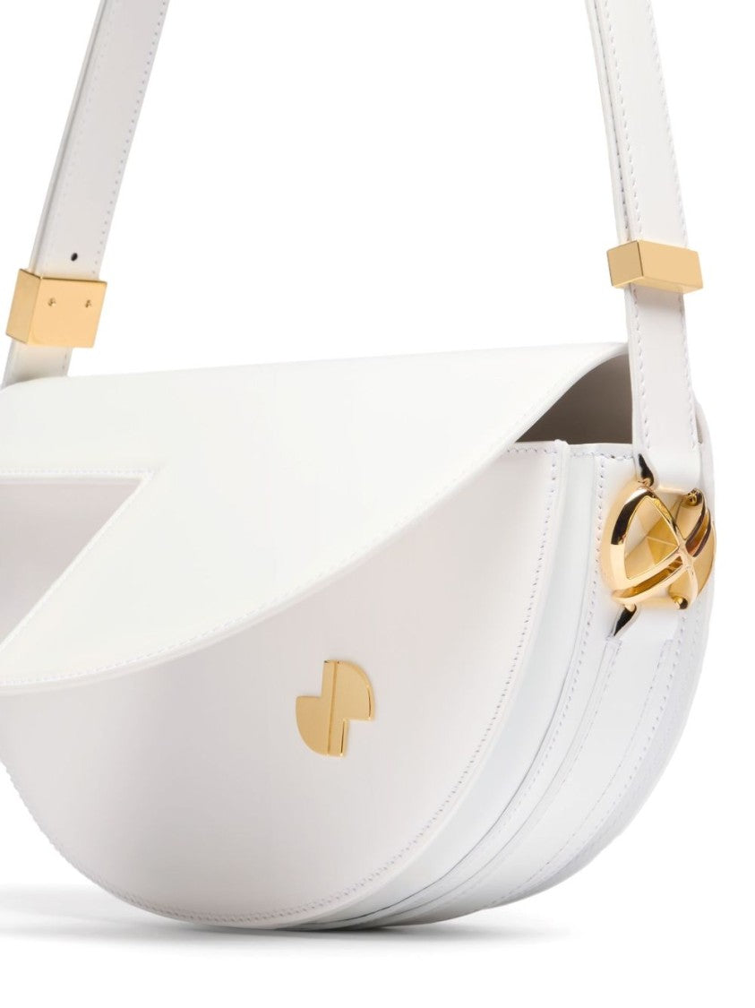 Patou Foldover White Bag With Magnetic Fastening And Adjustable Strap