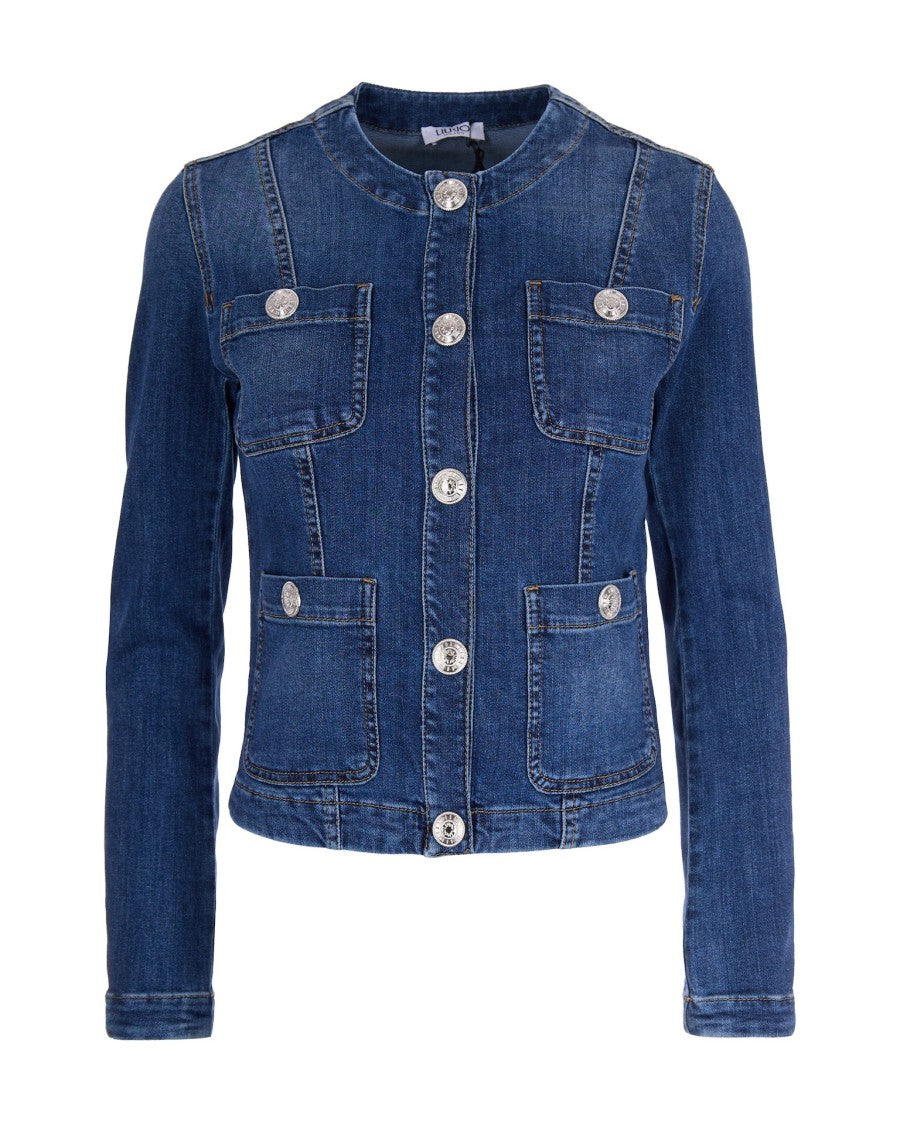 Liu Jo Denim Jacket With Logo Buttons