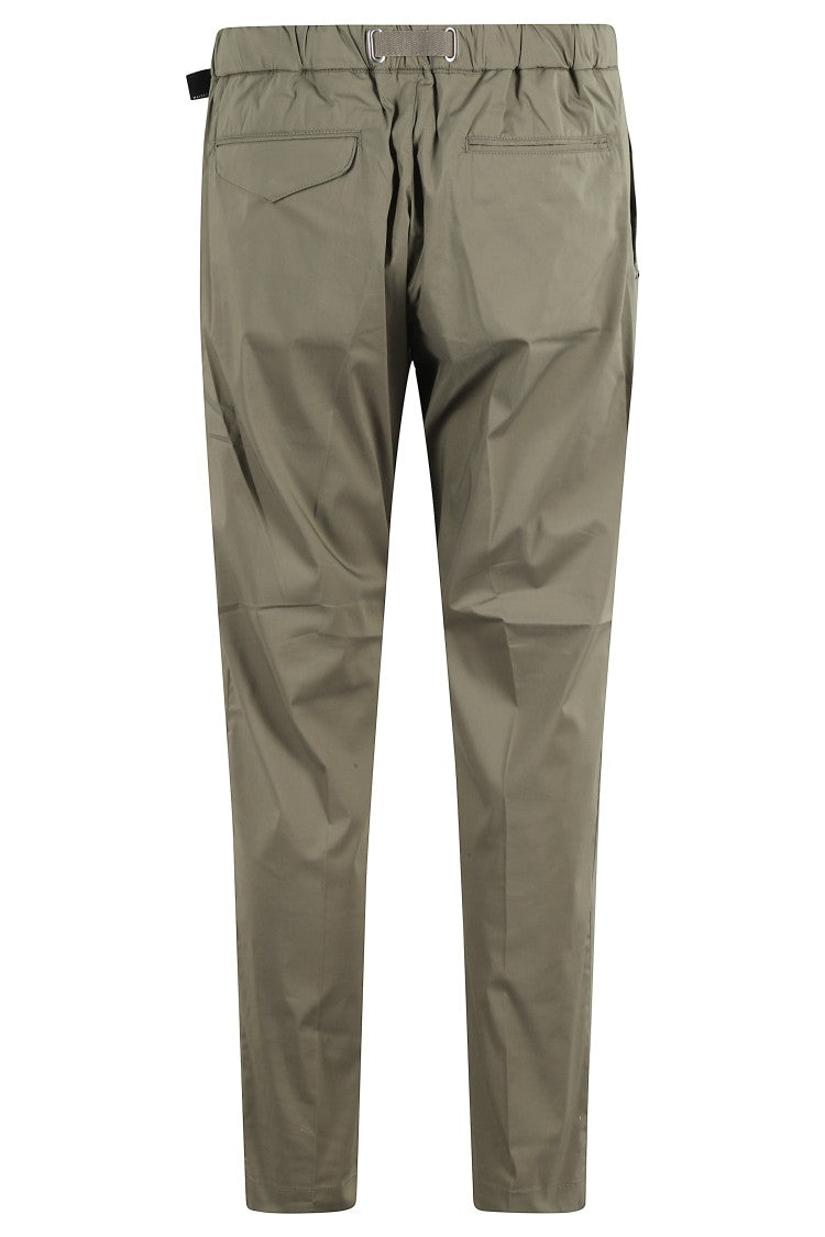 White Sand Lightweight Streamlined Trousers With Elastic Waistband