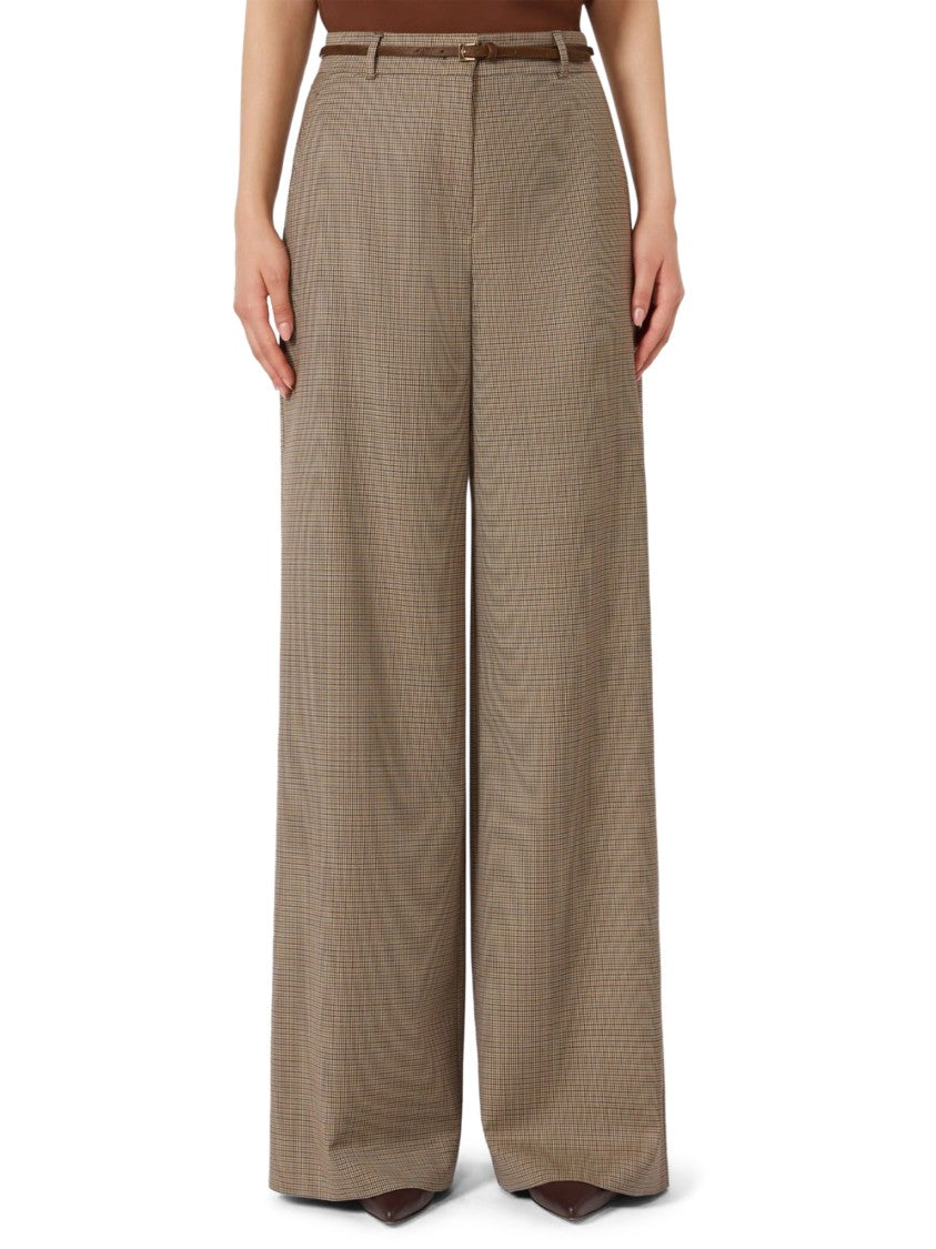 Max Mara Wide-Leg Trousers With Tailored Check Pattern
