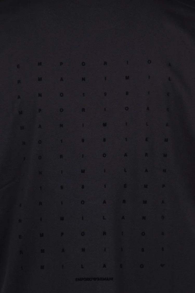 Emporio Armani Black Perforated Cotton T-Shirt