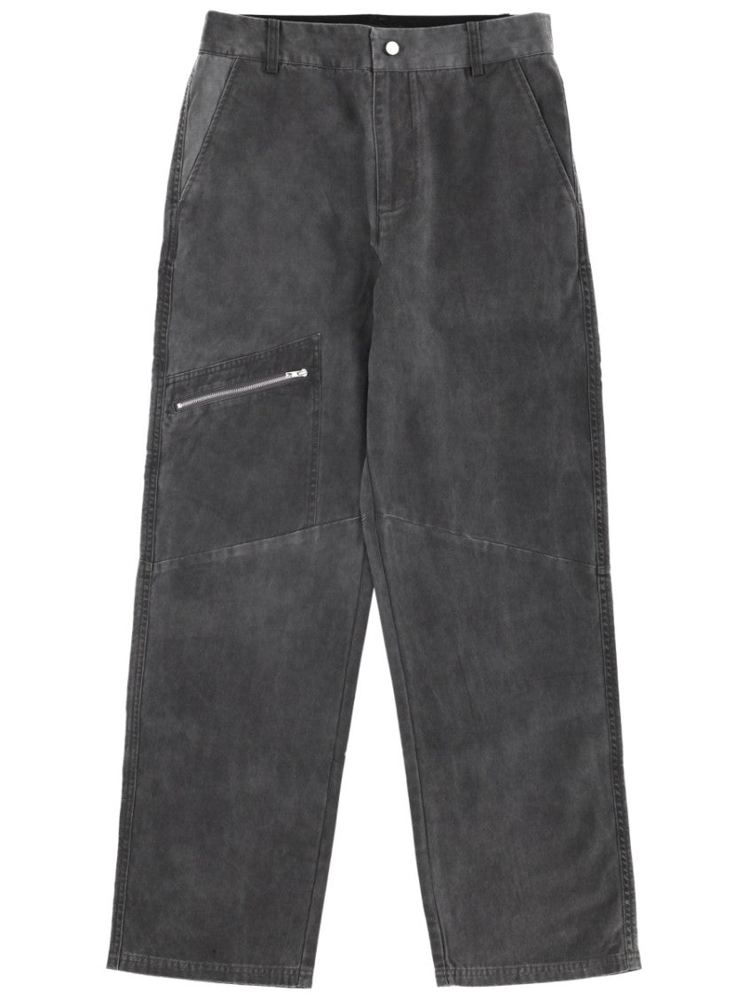 Represent Workwear Relaxed Wide-Leg Black Jeans
