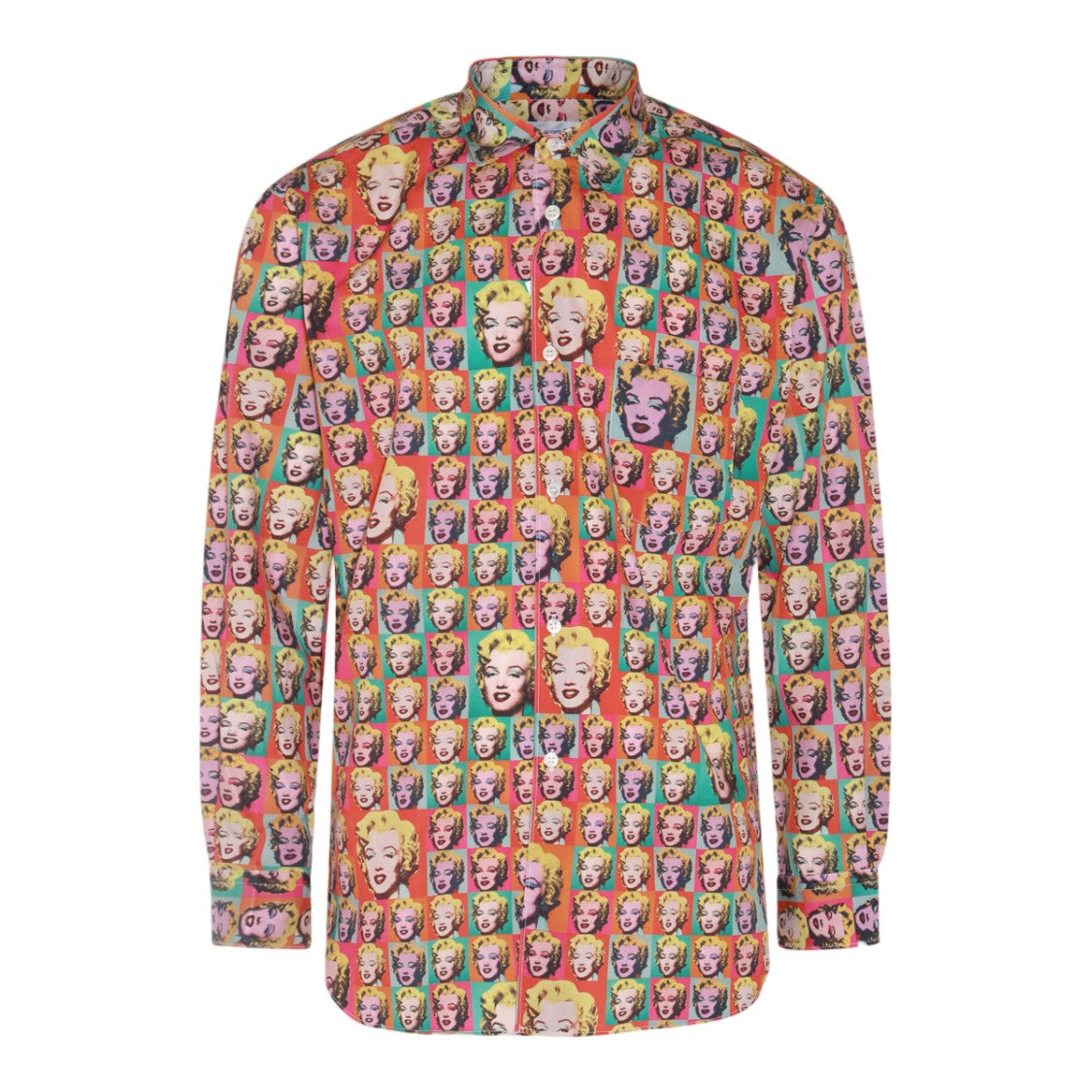Comme Des Garçons Vibrant Pop Art Print Shirt With Classic Collar