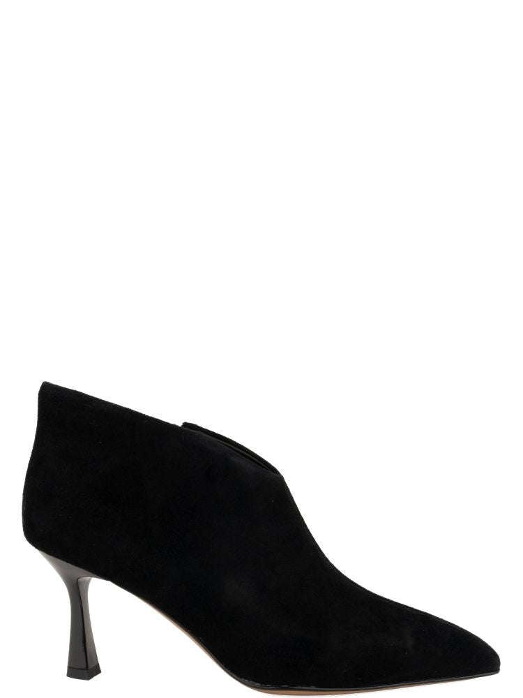 Linda Baumann Black Sleek Pointed-Toe Leather Pumps