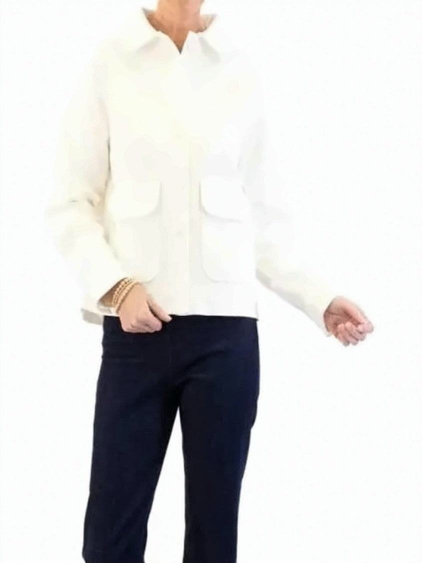 Saint James Cropped Jacket With Classic Collar And Button Closure