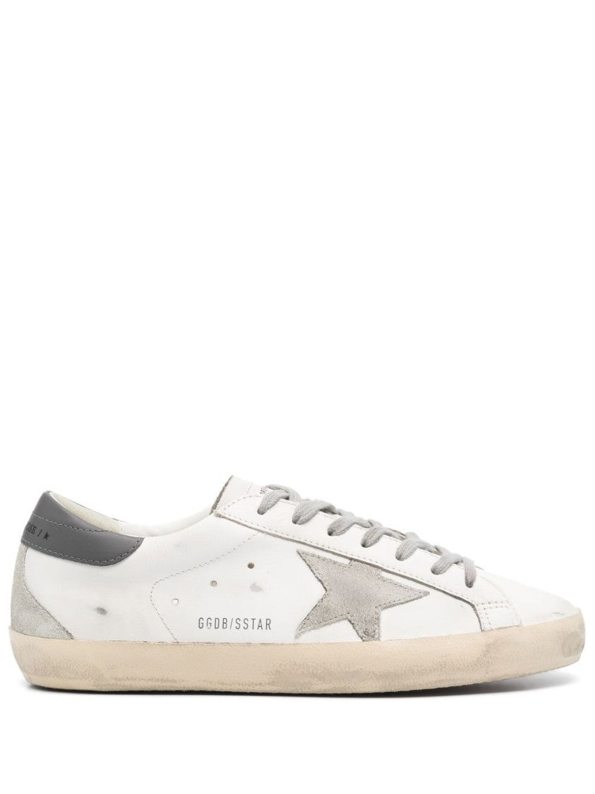Golden Goose White Soulstar Distressed Leather Low-Top Sneakers