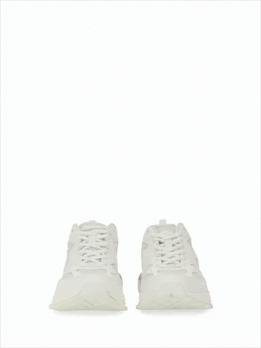 Diesel White Polyester Sneakers With Mesh Accents