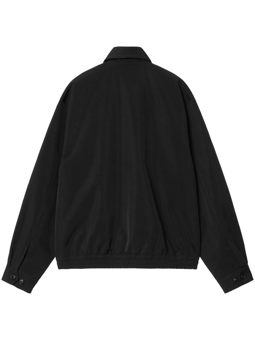 Carhartt Wip Minimalist Black Nylon Canvas Jacket With Structured Silhouette