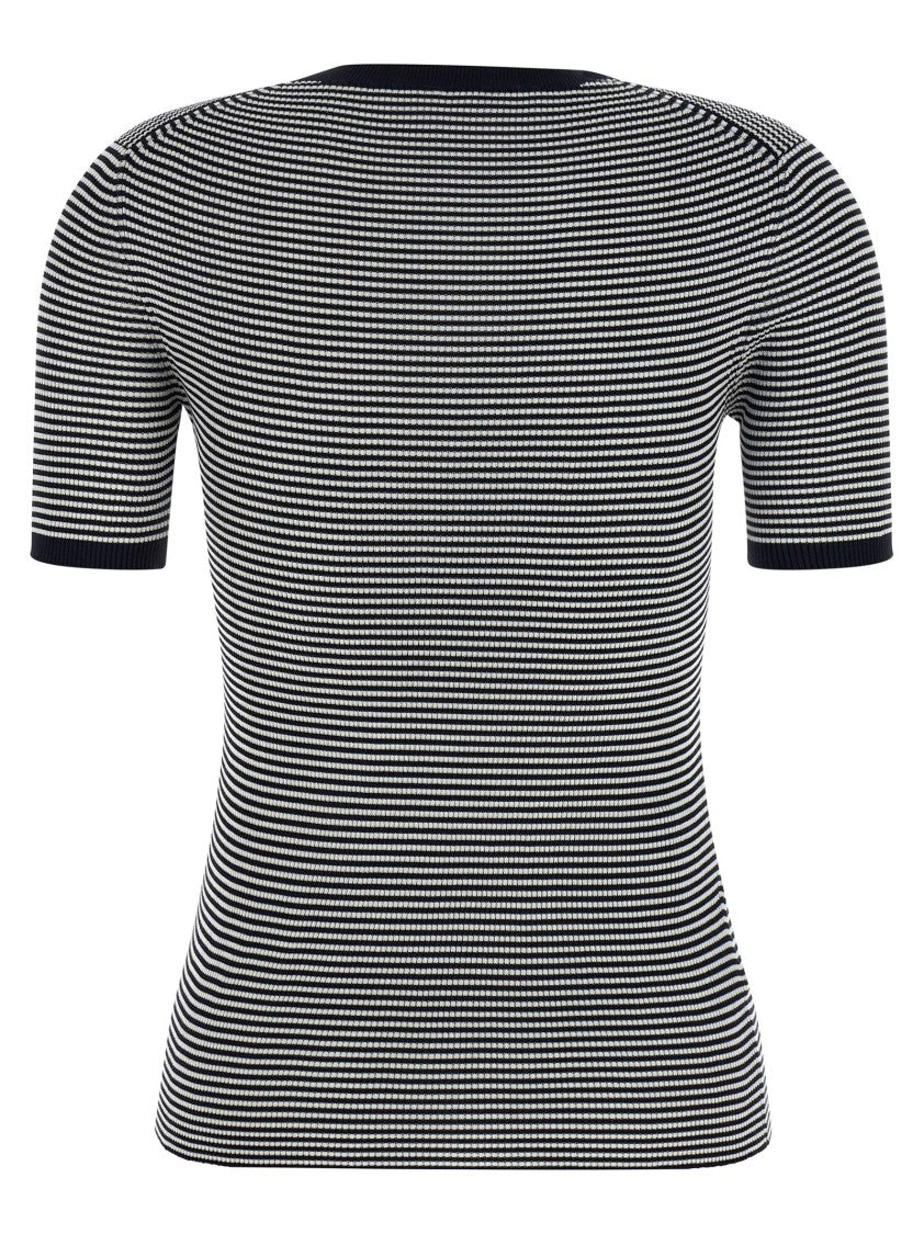 Prada Striped Silk T-Shirt
