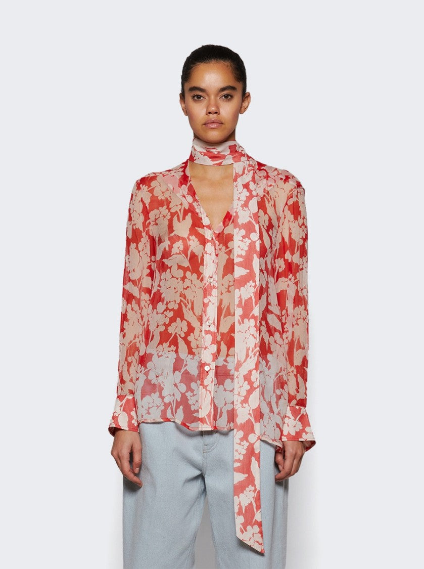 Victoria Beckham Draped Pleat Detail Blouse Chilli And Blush