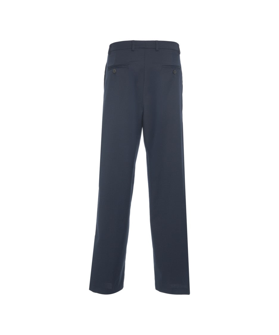Amaranto Pleated Straight Leg Trousers With Classic Design