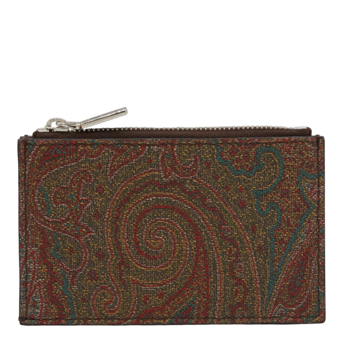 Etro Slim Paisley Pattern Wallet With Zippered Compartment