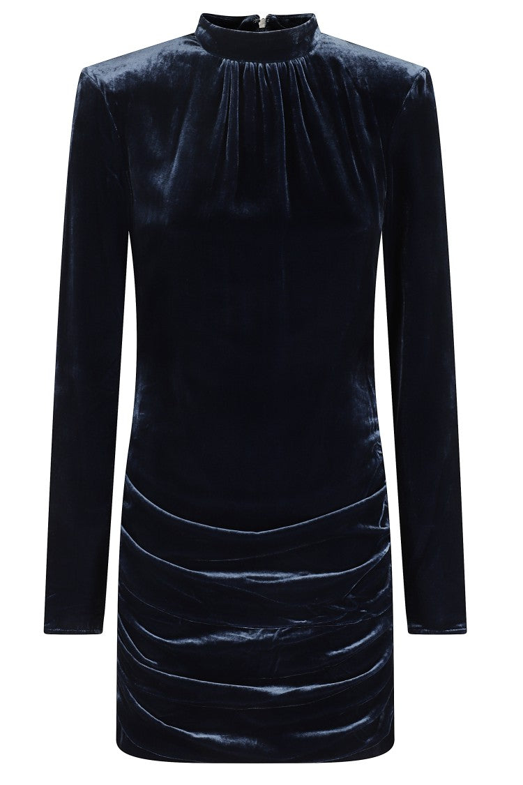 Rotate Silk Velvet Ls Mini Dress
