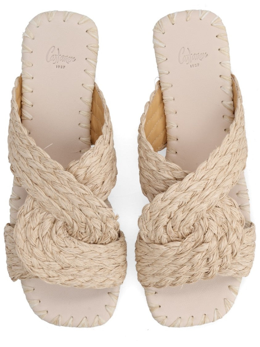 Castaner Neutrals Padme Braided Straps Raffia Sandals