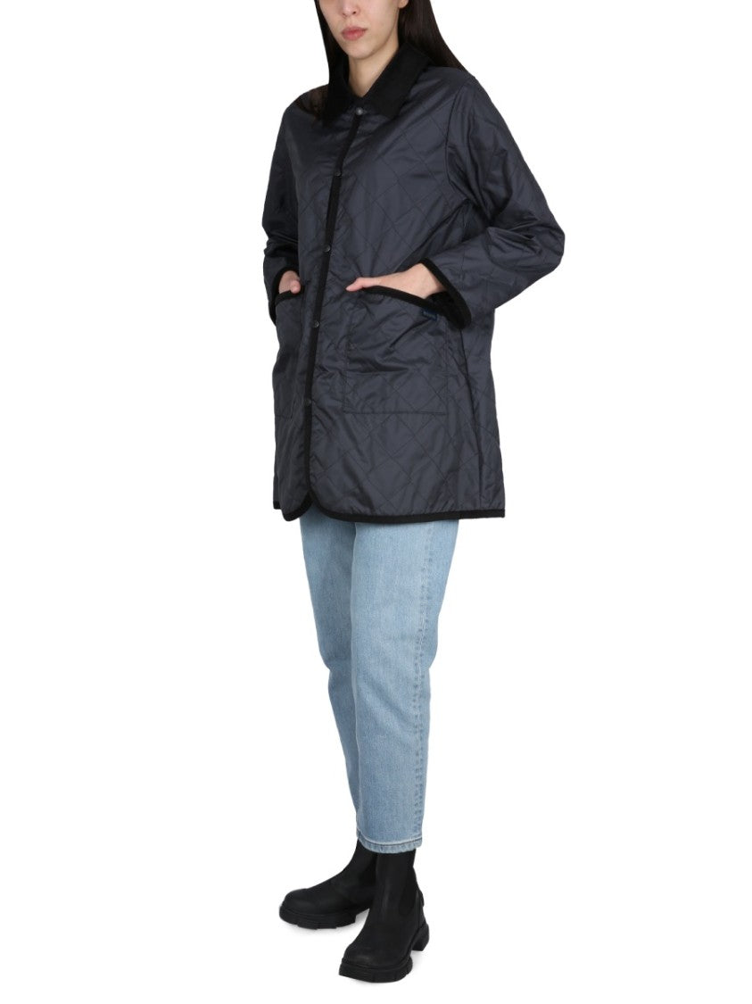 Lavenham Quilted Nylon Jacket With Velvet Collar
