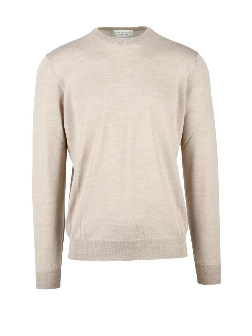 Filippo De Laurentiis Crew Neck Pullover In Extrafine Merino Wool