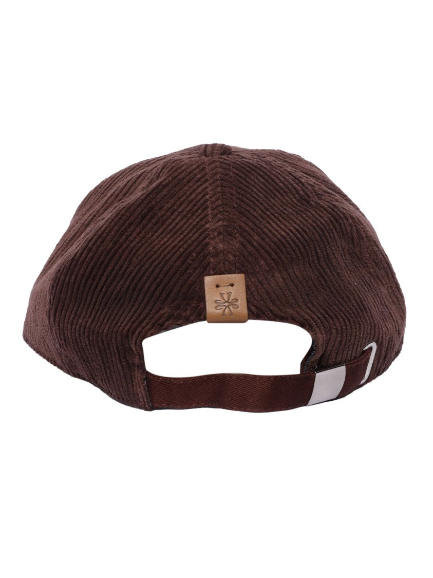 Jacob Cohen Brown Corduroy Baseball Cap With Embroidered Branding