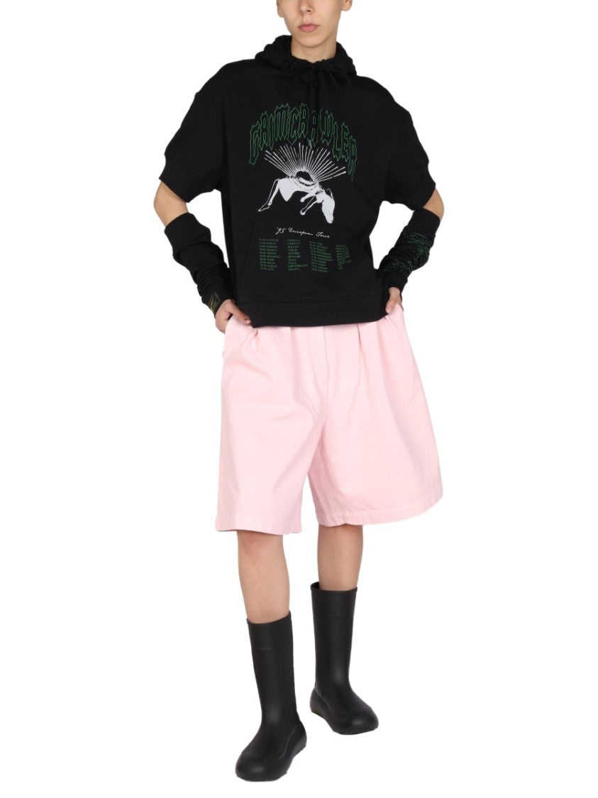 Raf Simons Graphic Print Sweatshirt With Cut-Out Sleeves