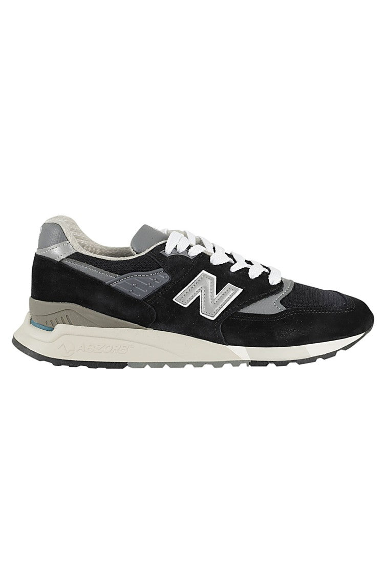 New Balance 998 Black Low-Top Suede Mesh Sneakers