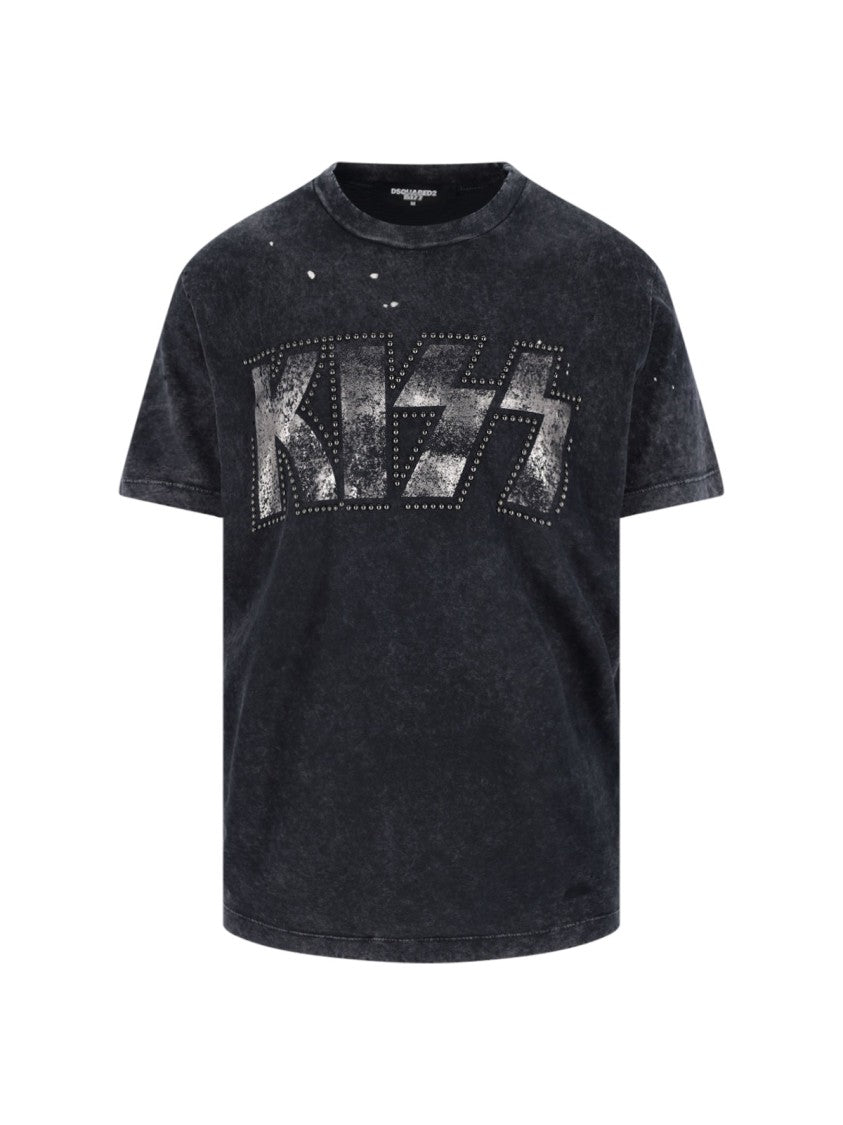 Dsquared2 Logo T-Shirt X Kiss – Black