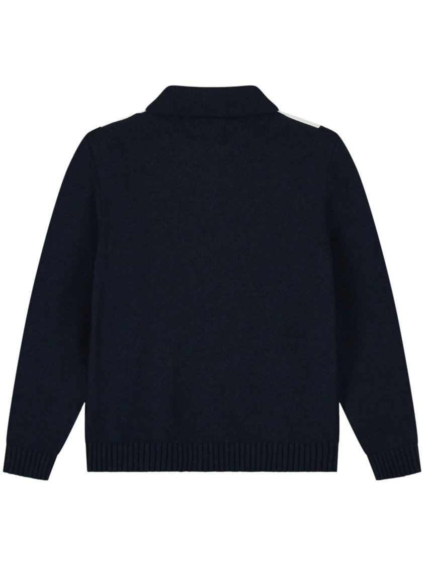 Arte Knitted Zip-Up Sweater With Bold Striped Design