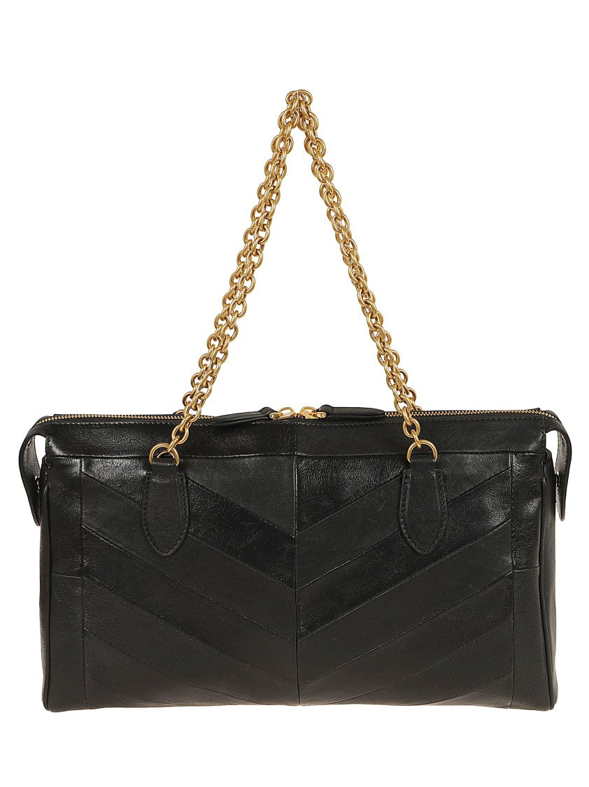 Valentino Garavani Medium Chevron Patchwork Nappa Tote With Signature Embellishments