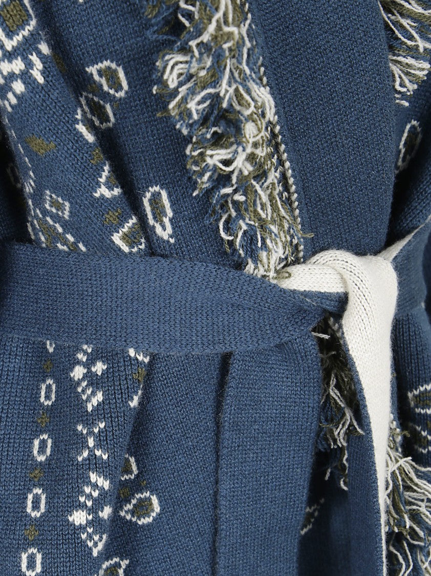 Alanui Bandana Jacquard Cashmere Cardigan