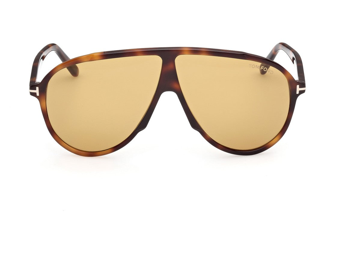 Tom Ford Tortoiseshell Ft1211 Bold Aviator Sunglasses