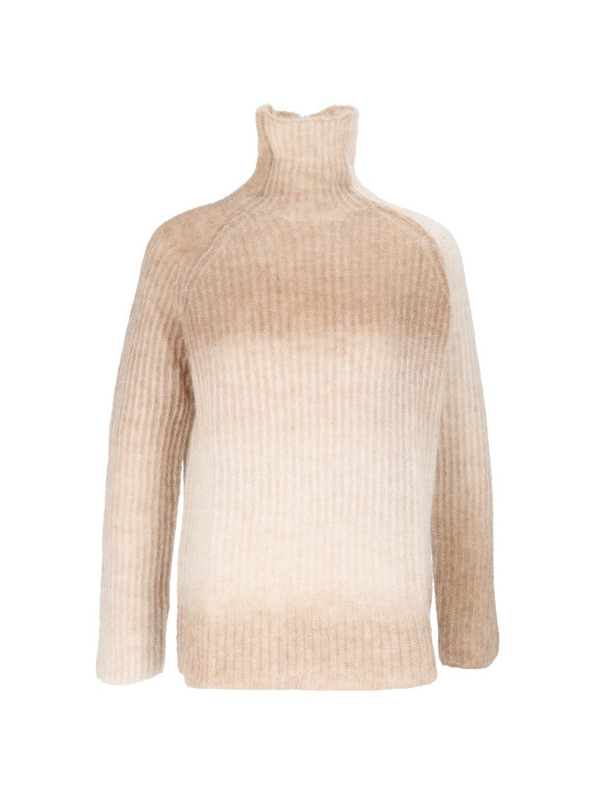 Kangra Cashmere English Rib Turtlenec - Printed Yarn Turtleneck Sweater