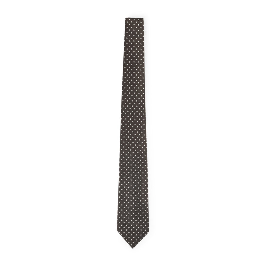Tom Ford Brown Silk Mulberry Tie With Polka Dot Pattern