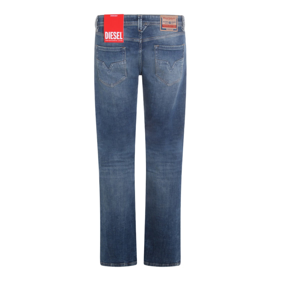 Diesel Straight-Leg Jeans With Medium Blue Wash