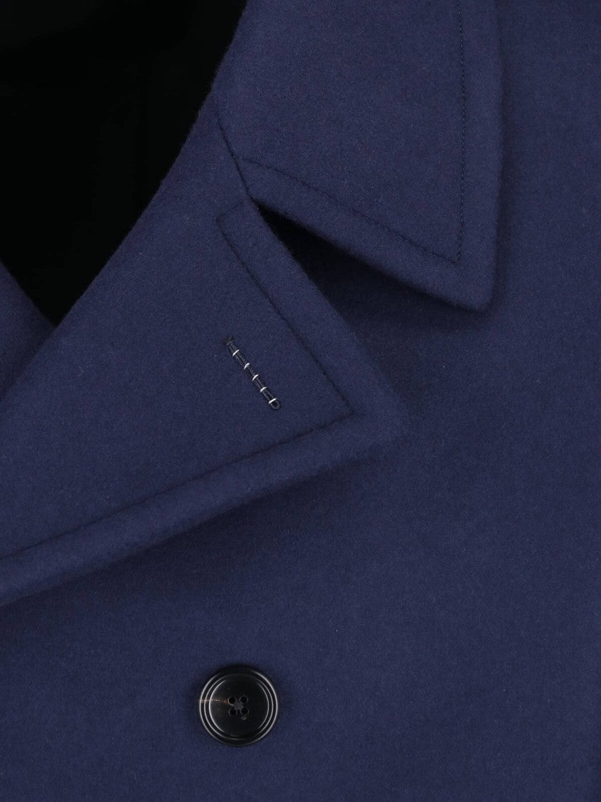 Tom Ford Double-Breasted Wool Coat With Classic Lapels And Structured Silhouette