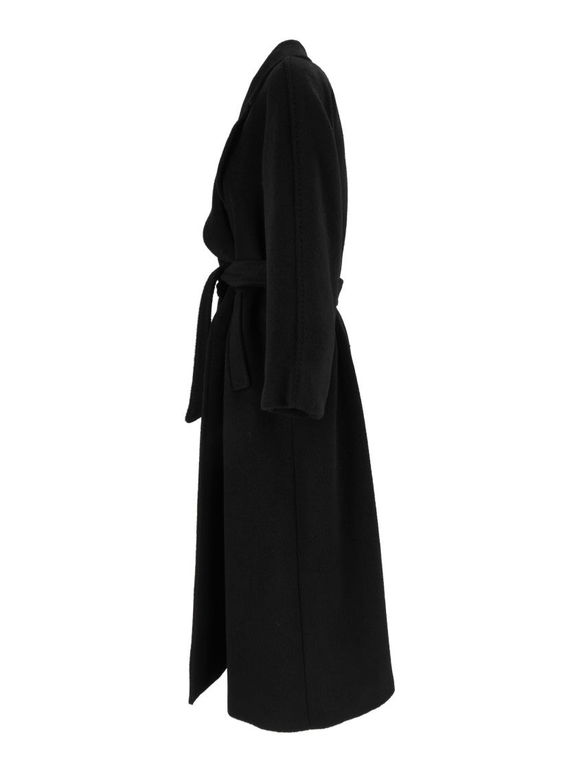 Max Mara Black Tempera Belted Long Coat